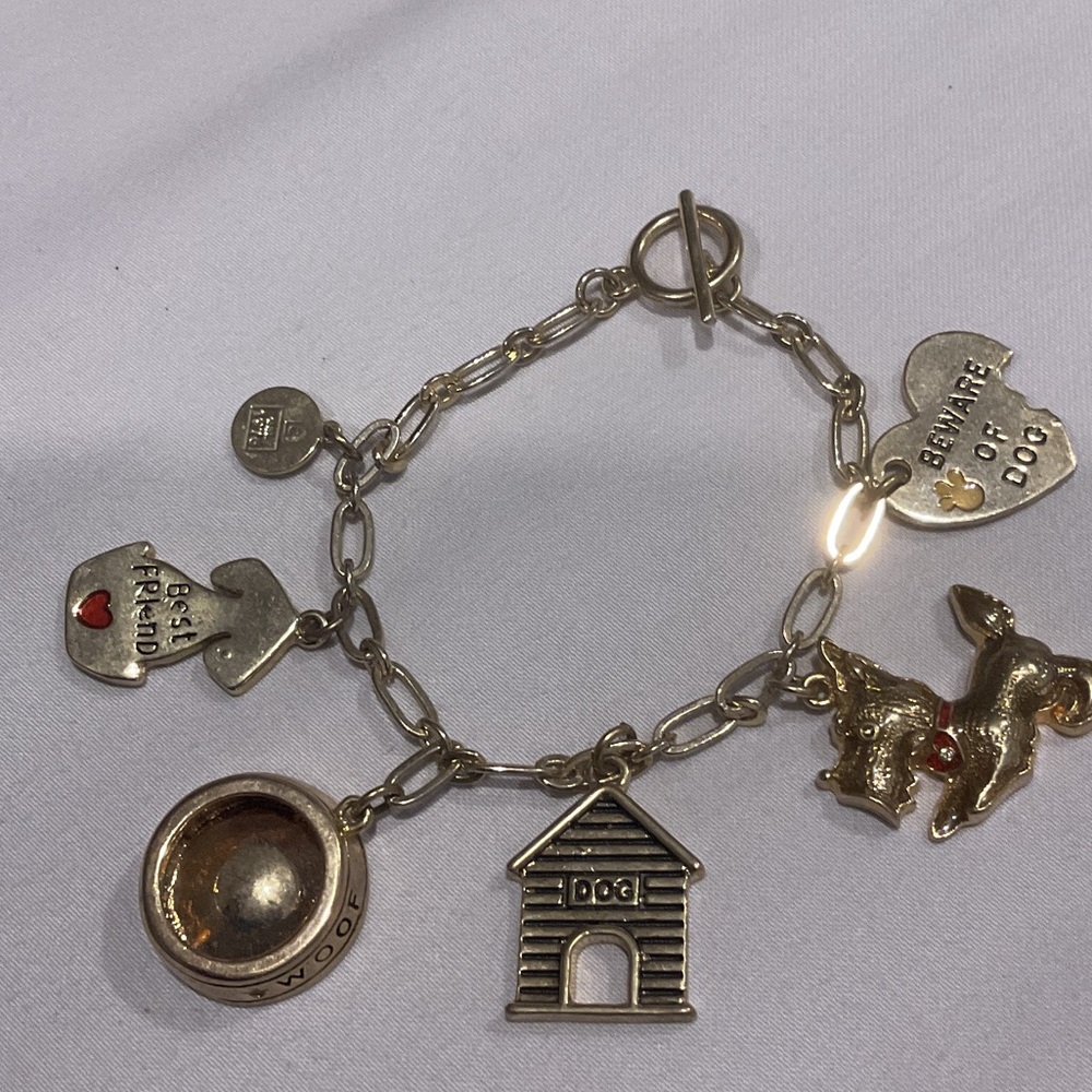 Gold Dog Charm Bracelet